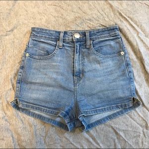 Urban Outfitters high waist light wash shorts